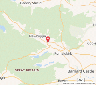Map of Middleton in Teesdale, EnglandEngland