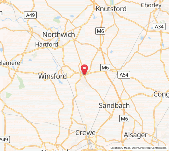 Map of Middlewich, EnglandEngland