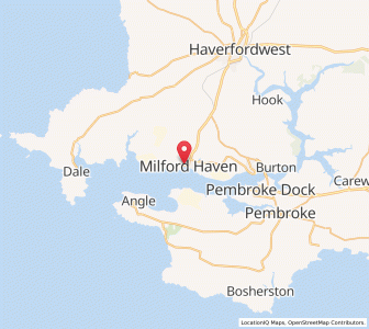 Map of Milford Haven, WalesWales