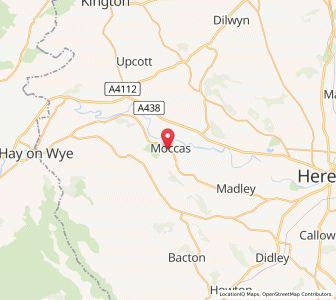 Map of Moccas, EnglandEngland