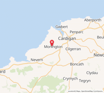 Map of Monington, WalesWales