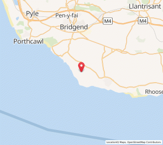 Map of Monknash, WalesWales