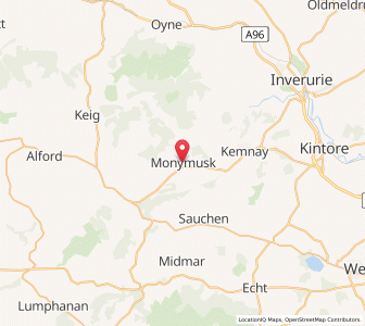 Map of Monymusk, ScotlandScotland
