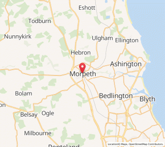 Map of Morpeth, EnglandEngland