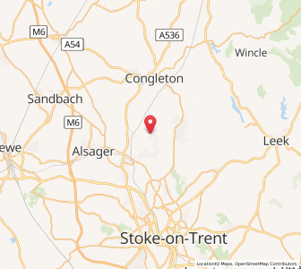 Map of Mow Cop, EnglandEngland