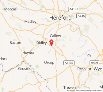 Map of Much Dewchurch, EnglandEngland