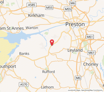 Map of Much Hoole, EnglandEngland