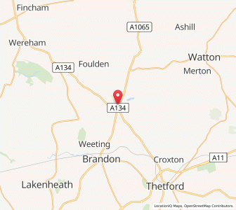 Map of Mundford, EnglandEngland