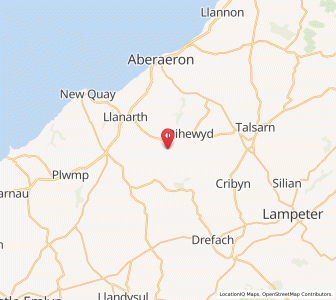 Map of Mydroilin, WalesWales