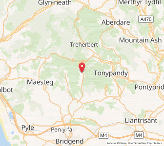 Map of Nant-y-moel, WalesWales
