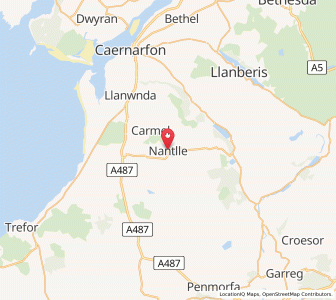 Map of Nantlle, WalesWales