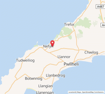 Map of Nefyn, WalesWales