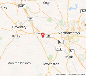 Map of Nether Heyford, EnglandEngland