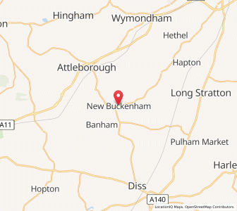 Map of New Buckenham, EnglandEngland
