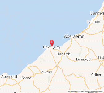 Map of New Quay, WalesWales