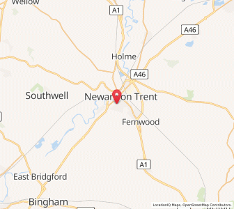 Map of Newark on Trent, EnglandEngland