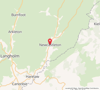 Map of Newcastleton, ScotlandScotland