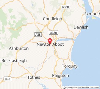 Map of Newton Abbot, EnglandEngland