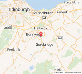 Map of Newtongrange, ScotlandScotland