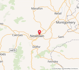 Map of Newtown, WalesWales