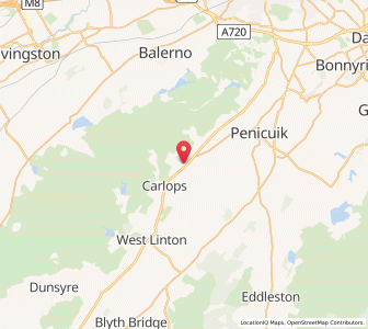 Map of Nine Mile Burn, ScotlandScotland