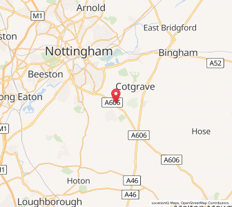Map of Normanton on the Wolds, EnglandEngland