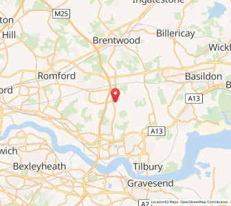 Map of North Ockendon, EnglandEngland