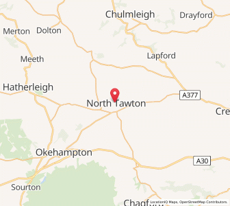 Map of North Tawton, EnglandEngland