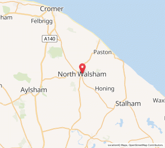 Map of North Walsham, EnglandEngland