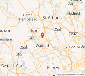 Map of North Watford, EnglandEngland