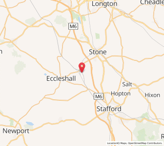 Map of Norton Bridge, EnglandEngland
