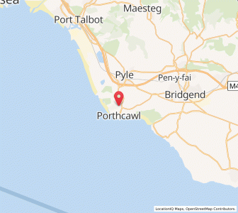 Map of Nottage, WalesWales