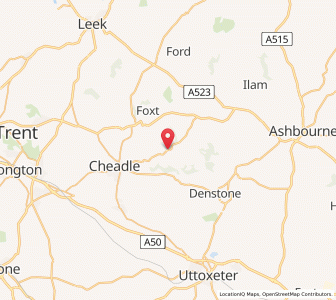 Map of Oakamoor, EnglandEngland