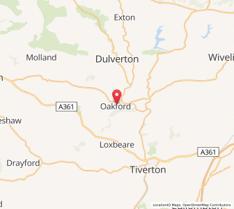 Map of Oakford, EnglandEngland