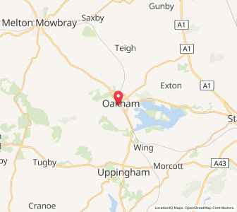 Map of Oakham, EnglandEngland