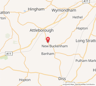 Map of Old Buckenham, EnglandEngland