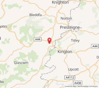 Map of Old Radnor, WalesWales