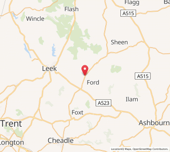 Map of Onecote, EnglandEngland