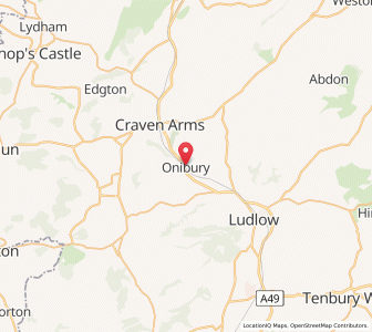 Map of Onibury, EnglandEngland