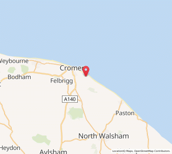 Map of Overstrand, EnglandEngland