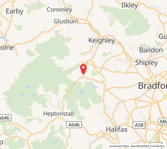 Map of Oxenhope, EnglandEngland