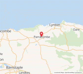 Map of Parracombe, EnglandEngland