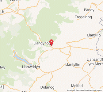 Map of Pen-y-bont-fawr, WalesWales