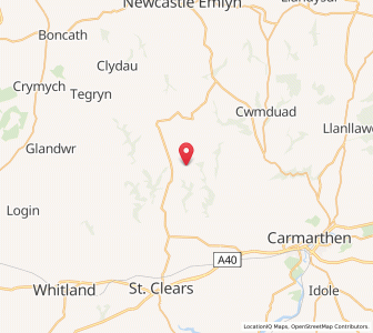 Map of Pen-y-bont, WalesWales