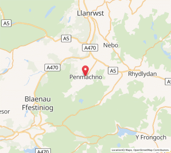 Map of Penmachno, WalesWales