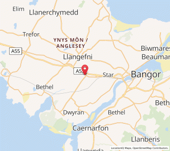 Map of Pentre Berw, WalesWales