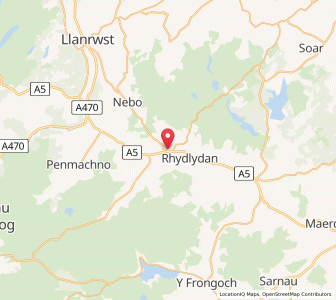 Map of Pentre-Foelas, WalesWales