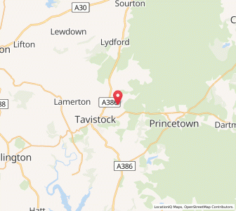 Map of Petertavy, EnglandEngland