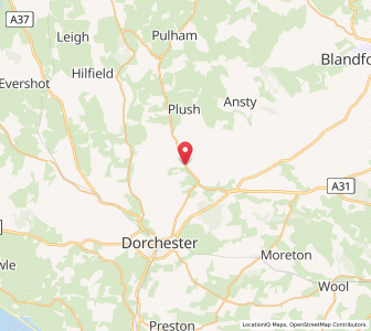 Map of Piddlehinton, EnglandEngland