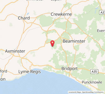 Map of Pilsdon, EnglandEngland